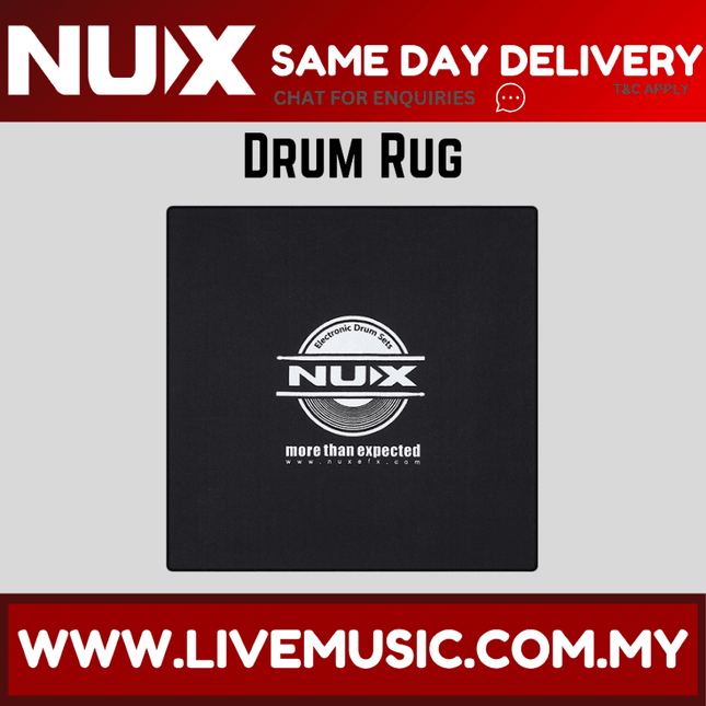 NUX Drum Rug - 130cm X 130cm Anti Slip Drum Carpet For Acoustic Or Electric Drumkit ( Black )
