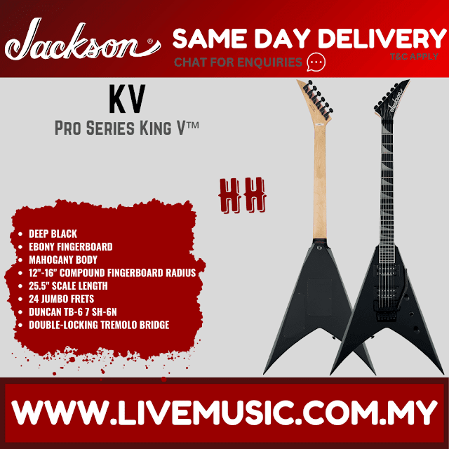 Jackson Pro Series King V KV Electric Guitar, Ebony FB, Deep Black