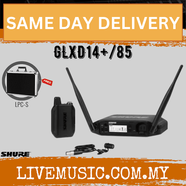 Shure GLXD14+/85 Digital Wireless Presenter System with WL185 Lavalier Microphone w/Case ( GLXD14+ / WL85 )