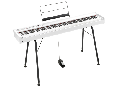 Korg D1 88-Keys Digital Piano With Note Stand and Adapter-White (D-1)
