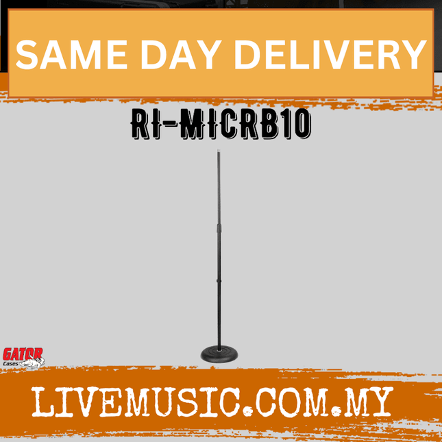 Gator Rok-It RI-RB10 Heavy-Duty Round Base Mic Stand (RIMICRB10)
