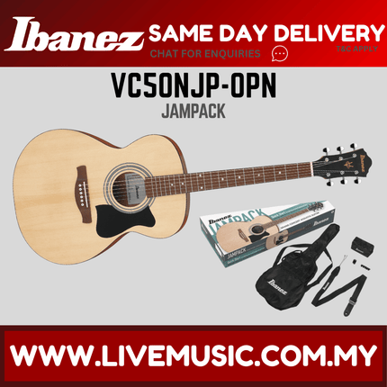 Acoustic guitar package with natural open-pore acoustic guitar and included accessories