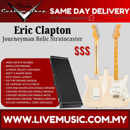 Fender Custom Shop Eric Clapton Signature Journeyman Relic Stratocaster, Maple FB, Aged White Blonde
