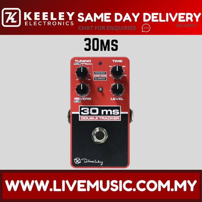 Keeley 30ms Double Tracker Guitar Effects Pedal (30-ms/30 ms)
