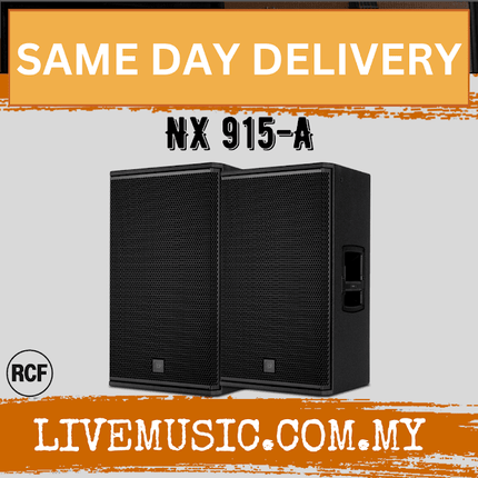 RCF NX 915-A Two-Way 15" 2100W Powered PA Speaker With Speaker Stand And Cable - Each / Pair ( NX-915A / NX 915 A )
