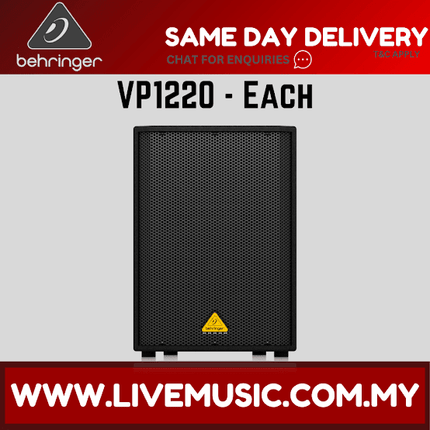 Behringer VP1220 800-watt 12'' Passive Speaker w/Speaker Stand and Cable - Each / Pair ( VP-1220 / VP 1220 )