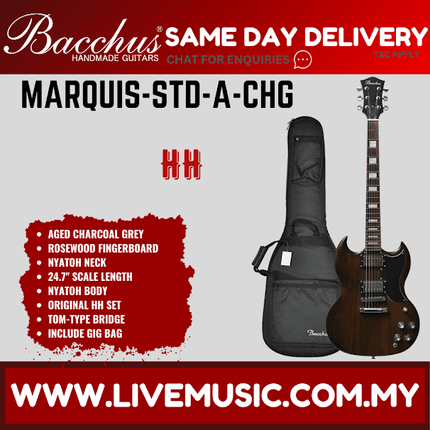 Bacchus MARQUIS-STD A Global Series Electric Guitar - AGED CHARCOAL GREY ( MARQUIS STD A / MARQUISSTDA )