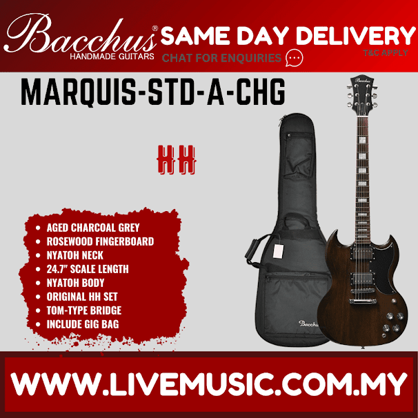 Bacchus MARQUIS-STD A Global Series Electric Guitar - AGED CHARCOAL GREY ( MARQUIS STD A / MARQUISSTDA )
