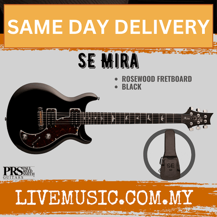 PRS SE Mira Electric Guitar with Bag - Black