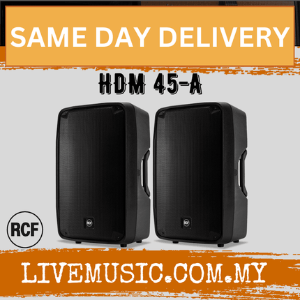 RCF HDM 45-A Active Two-way Professional Speaker With Speaker Stand and Cable - Each / Pair ( HDM45A / HDM 45 A )