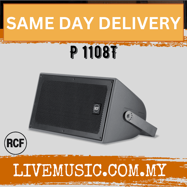 RCF P 1108T 8" 100W Weatherproof 2-Way Speaker System - Black ( P1108T / P-1108T )