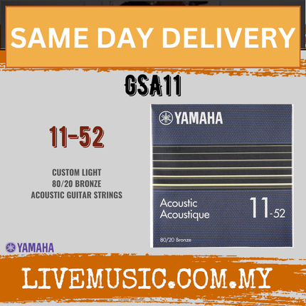Yamaha GSA11 6-string 80/20 Bronze Acoustic Guitar String (011-052) ( GSA 11 GSA-11 )