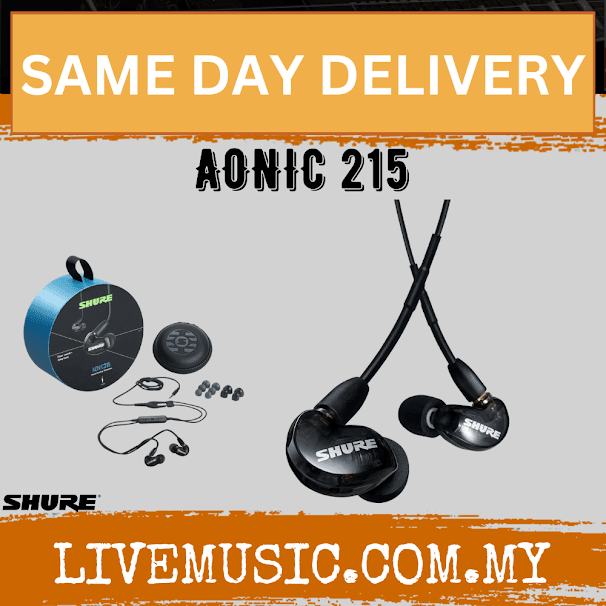 Shure AONIC 215 Sound Isolating Earphones - Black ( AONIC 215 / AONIC215 / SE215 )