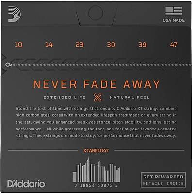 D'Addario XTABR1047 - XT Acoustic 80/20 Bronze Strings, Extra Light, 10-47 (Daddario)