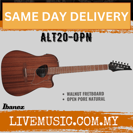 Ibanez ALT20 ALTSTAR Series Acoustic Electric Guitar, Open Pore Natural  (ALT20-WK/ALT20-OPN)