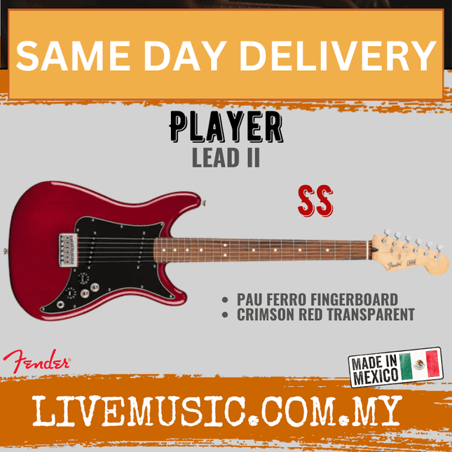 Fender Player Lead II Electric Guitar, Maple Fretboard - Crimson Red Transparent
