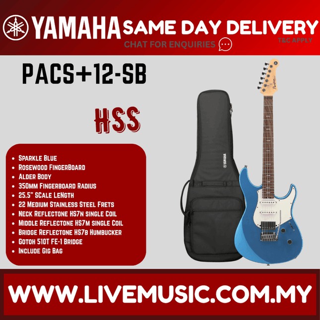 Yamaha PACS+12 Pacifica Standard Plus Electric Guitar - Sparkle Blue ( PACS+12 / PACS+12 )