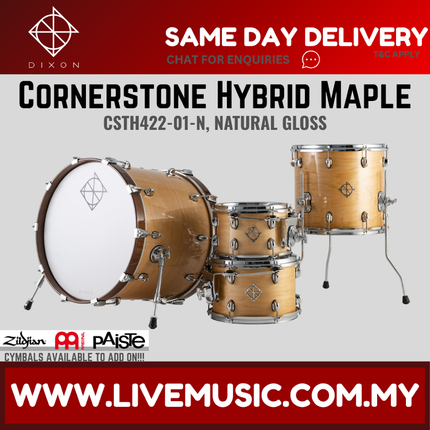 Dixon Cornerstone Hybrid Maple CSTH422-01 4 Pcs Drum Kit Set Shell Pack