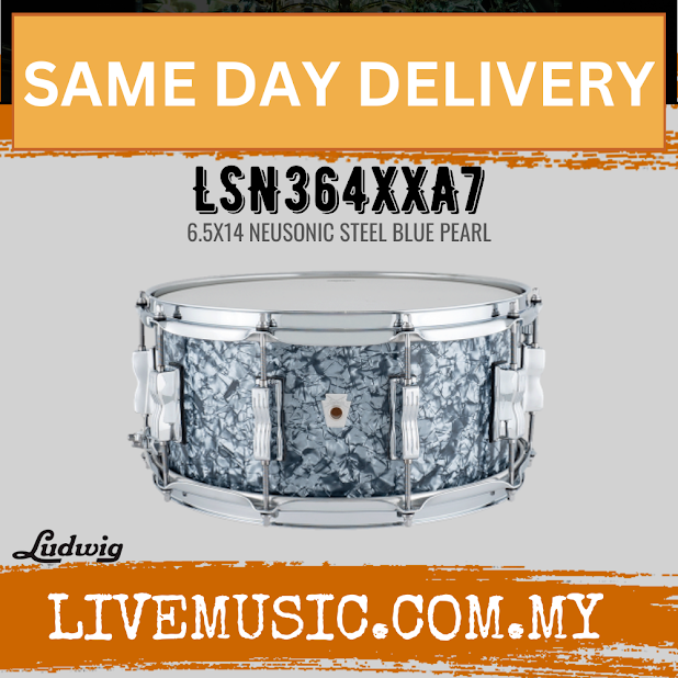 Ludwig LSN364XXA7 6.5x14inch Neusonic Snare Drum, Steel Blue Pearl