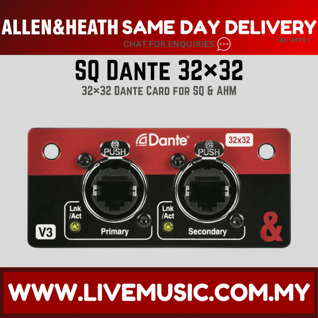 Allen & Heath SQ Dante Module for SQ Mixers ( SQ-DANTE / SQDANTE )