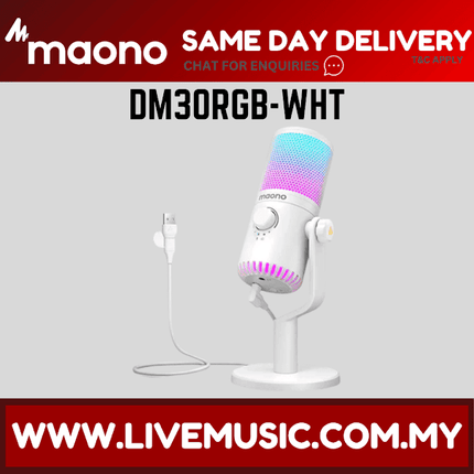 MAONO DM30RGB USB Gaming Microphone - White ( DM30-RGB / DM30 RGB )