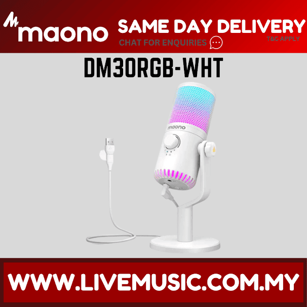 MAONO DM30RGB USB Gaming Microphone - White ( DM30-RGB / DM30 RGB )