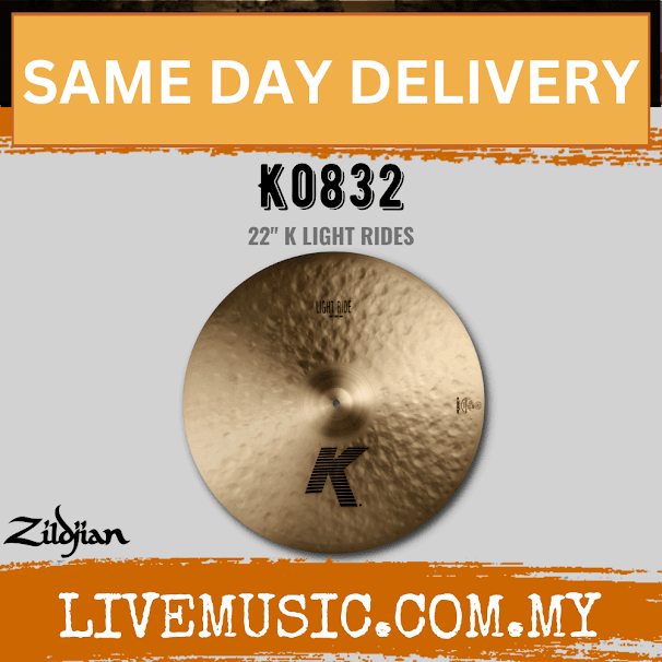 Zildjian K0832 - 22 Inch Light Ride Cymbal ( K-0832 )