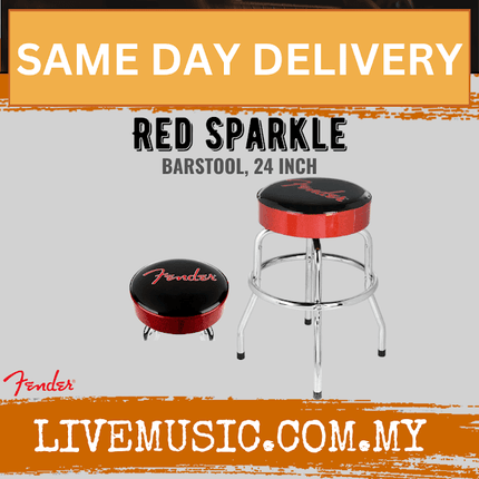 Fender 24 Inch Logo Barstool - Red and Black