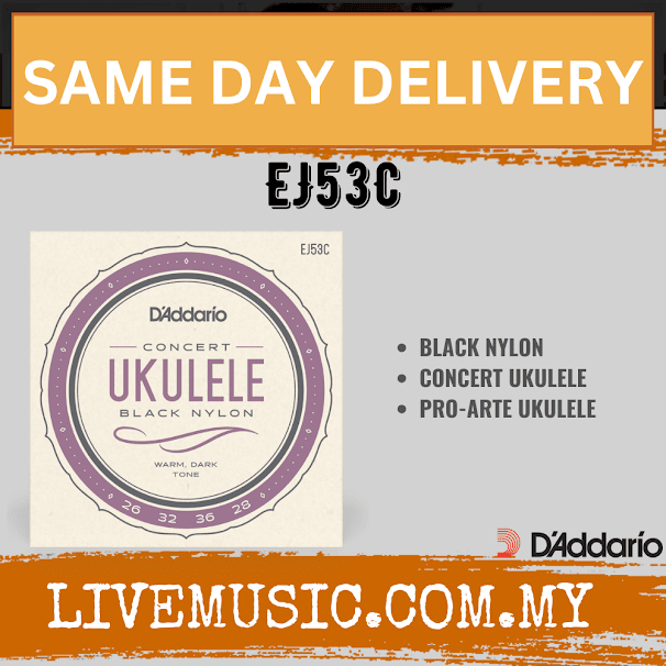 D'addario EJ53C Pro-arté Black Nylon Concert Ukulele Strings
