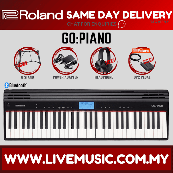 Roland GO PIANO - 61 Keys Digital Piano With Keyboard U-Stand, Note Stand and Adapter ( GO-61P / GO-PIANO / GOPIANO )