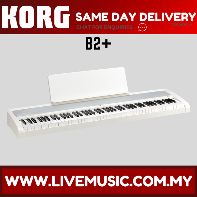 Korg B2+ 88-Key Digital Piano With Note Stand & Adapter - Black/White ( B2PLUS B-2 B2 B 2 )