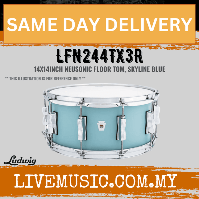 Ludwig LFN244TX3R 14x14inch Neusonic Drum Floor Tom, Skyline Blue