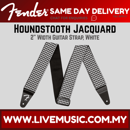 Fender Houndstooth Jacquard Guitar Strap - White