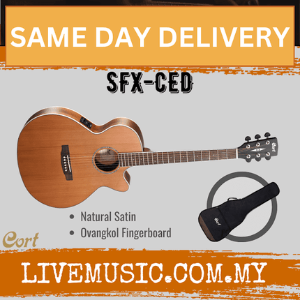 Cort SFX-CED - Acoustic-Electric Guitar Merbau Fretboard with Gig Bag - Natural Satin (SFX CED/SFXCED)