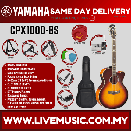 Yamaha CPX1000 41'' Medium Jumbo Solid Spruce Acoustic-Electric Guitar - ( CPX-1000 / CPX 1000 )