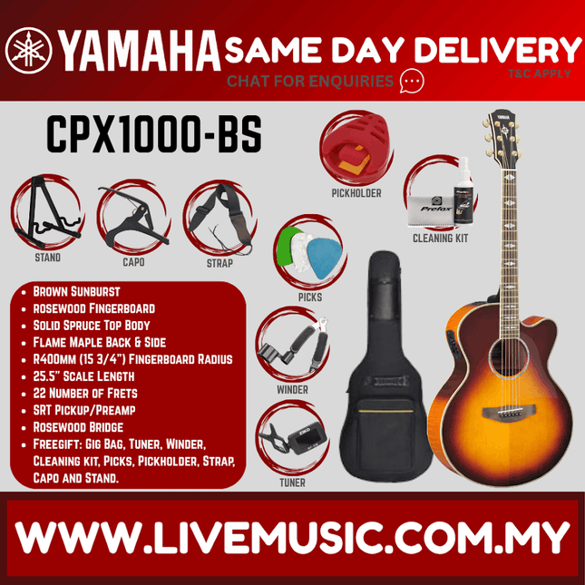 Yamaha CPX1000 41'' Medium Jumbo Solid Spruce Acoustic-Electric Guitar - ( CPX-1000 / CPX 1000 )