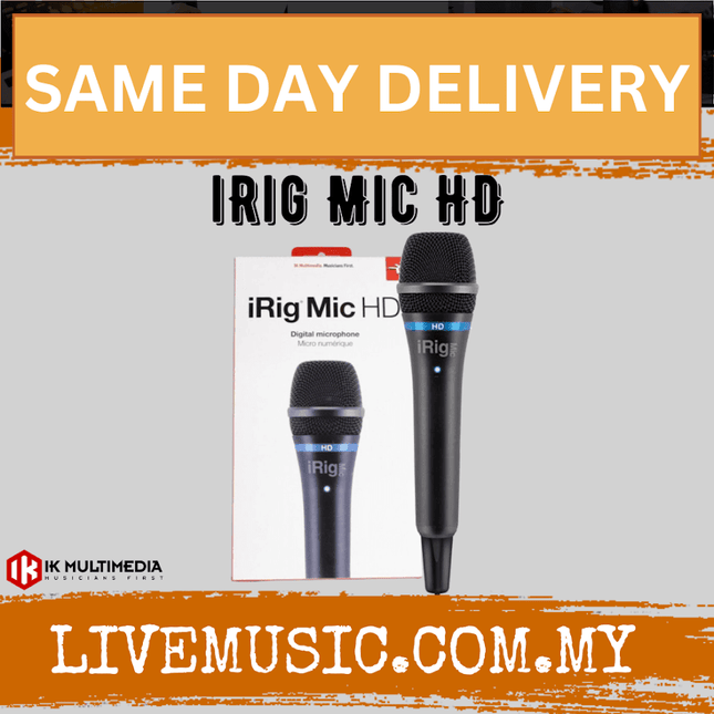 IK Multimedia iRig Mic HD Microphone - Black ( MicHD / Mic-HD )
