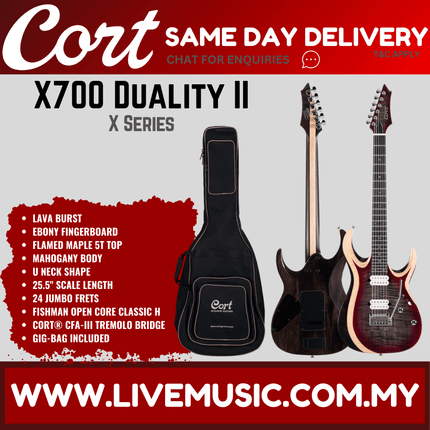 Cort X700 Duality II LVB Electric Guitar With Gigbag- Lava Burst ( X700DualityII / X700DualityII-LVB )