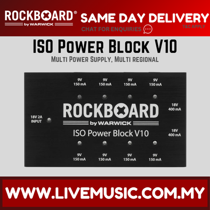 Rockboard by Warwick ISO Power Block V10 Multi Power Supply