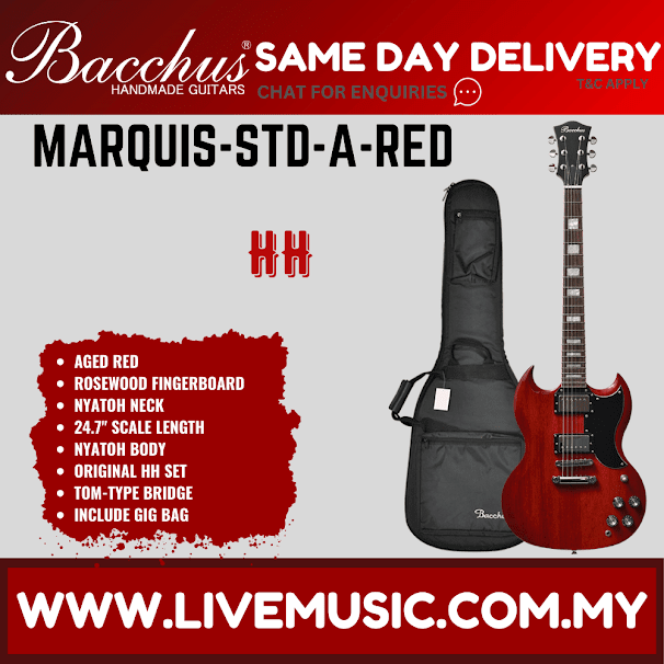 Bacchus MARQUIS-STD A Global Series Electric Guitar - AGED RED ( MARQUIS STD A / MARQUISSTDA )