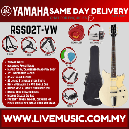 Yamaha Revstar Standard RSS02T Electric Guitar - Vintage White ( RSS02T / RSS 02T )