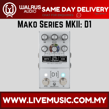 Walrus Audio MAKO Series MKII D1 High-Fidelity Delay Guitar Effects Pedal