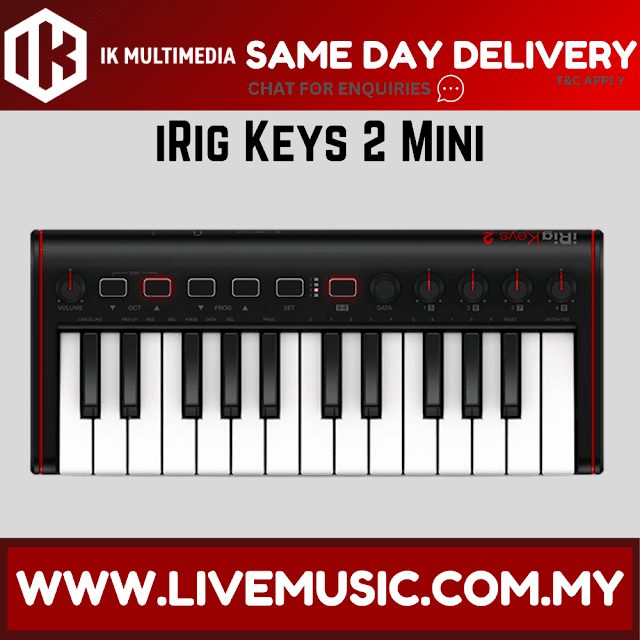 IK Multimedia Irig Keys 2 Mini 25-key Keyboard Controller with Lightning (iOS) and USB (Mac/PC) ( Keys 2 / Keys2 )