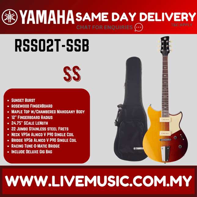Yamaha Revstar Standard RSS02T Electric Guitar - Sunset Burst ( RSS02T / RSS 02T )