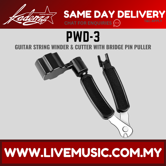 Kadenza PWD-3 3 IN 1 Guitar String Winder Cutter Clippers Bridge Pin Puller Peg Winder Tool ( PWD 3 PWD3 )