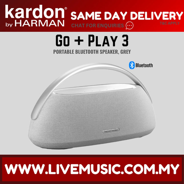 Harman Kardon Go+ Play 3 Portable Bluetooth Speaker - Grey ( GO+PLAY3 GOPLUSPLAY3 GO PLUS PLAY 3 )