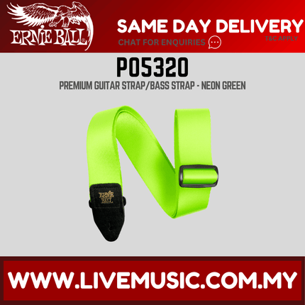Ernie Ball Premium Guitar Strap, Neon Green