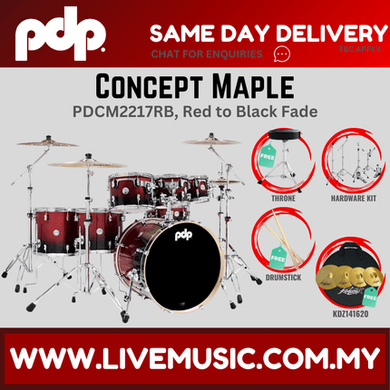 PDP by DW CM7 Concept Maple Shell Pack - 7-piece with KDZ141620 Cymbals - (PDCM2217)