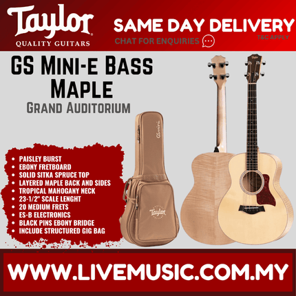 Taylor GS Mini-e Maple Bass Guitar w/Bag