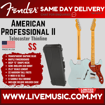 Fender Ltd American Professional II Telecaster Thinline Electric Guitar